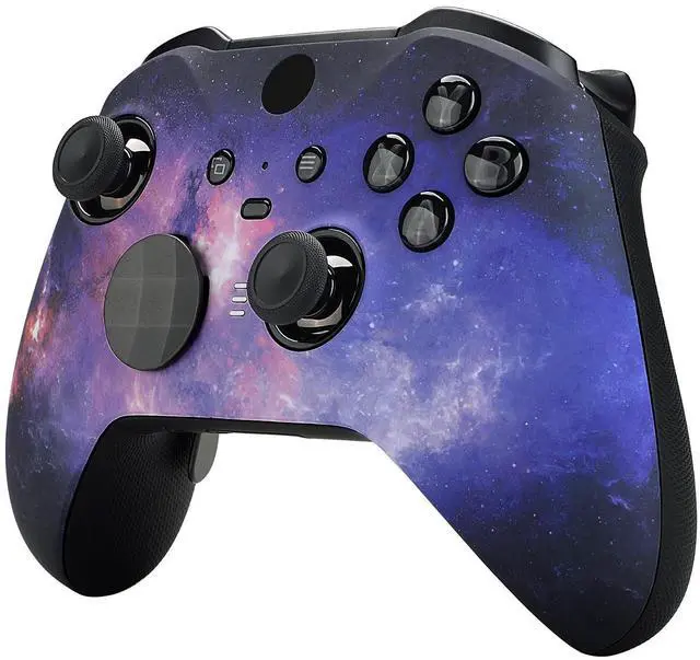 Alt view image 5 of 7 - Nebula Galaxy Patterned Faceplate Cover, Soft Touch Front Housing Shell Case Replacement Kit for Xbox One Elite Series 2, Xbox Elite 2 Core Controller Model 1797 - Controller NOT Included @