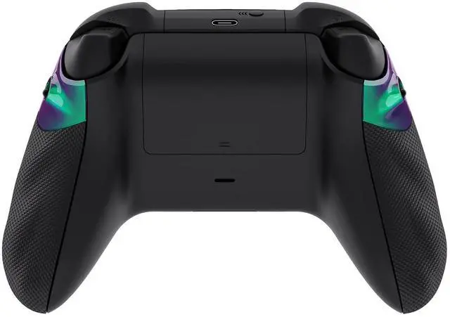 Alt view image 6 of 7 - Flexor Rubberized Side Rails Grips Trigger Stop Kit for Xbox Series X/S Controller, Anti-Slip Ergonomic Trigger Stopper Handle Grips for Xbox Core Controller Chameleon Green Purple @