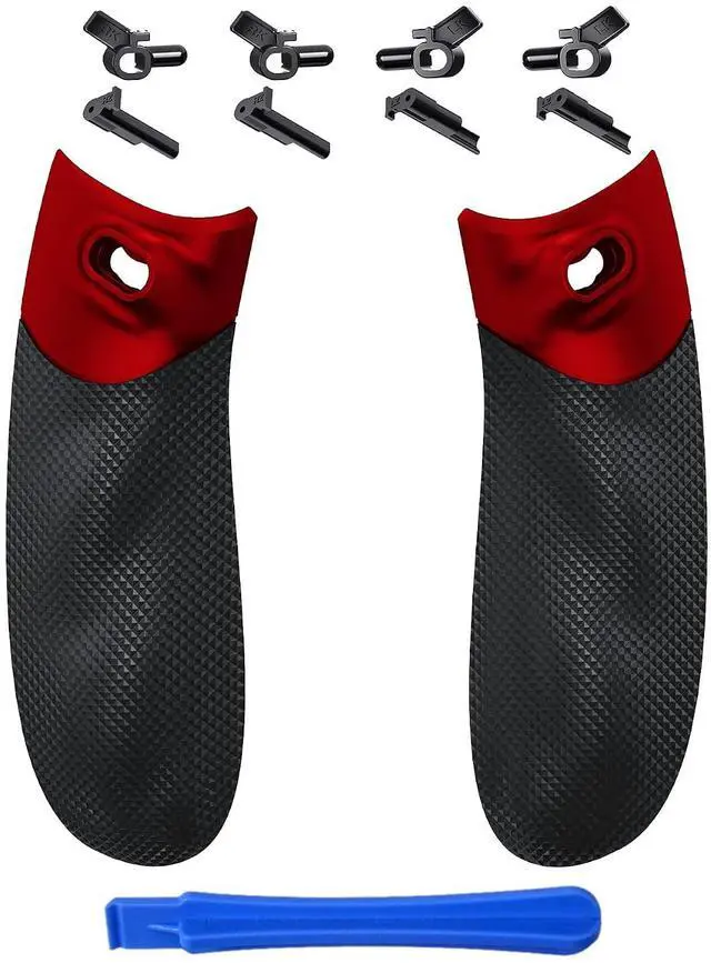 Alt view image 2 of 7 - FLEXOR Rubberized Side Rails Grips Trigger Stop Kit for Xbox Series X/S Controller, Anti-Slip Ergonomic Trigger Stopper Handle Grips for Xbox Core Controller Diamond Textured Scarlet Red @