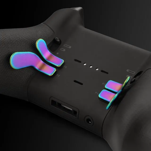 Alt view image 2 of 7 - 6 in 1 Metallic Rainbow Aura Blue & Purple Magnetic Stainless Steel D-pads Replacement Back Paddles for Xbox Elite , Direction Keys Back Buttons for Xbox Elite & Elite Series 2 Controller @
