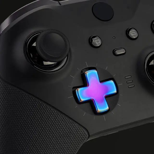 Alt view image 5 of 7 - 6 in 1 Metallic Rainbow Aura Blue & Purple Magnetic Stainless Steel D-pads Replacement Back Paddles for Xbox Elite , Direction Keys Back Buttons for Xbox Elite & Elite Series 2 Controller @