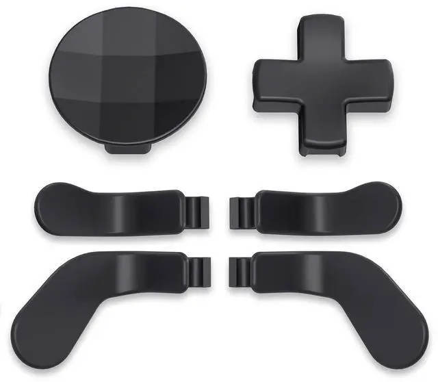 Main image of 6 in 1 Metallic Black Magnetic Stainless Steel D-pads Replacement Back Paddles for Xbox Elite V1/V2 Controller, Direction Keys Back Buttons for Xbox Elite & Elite Series 2 Controller @
