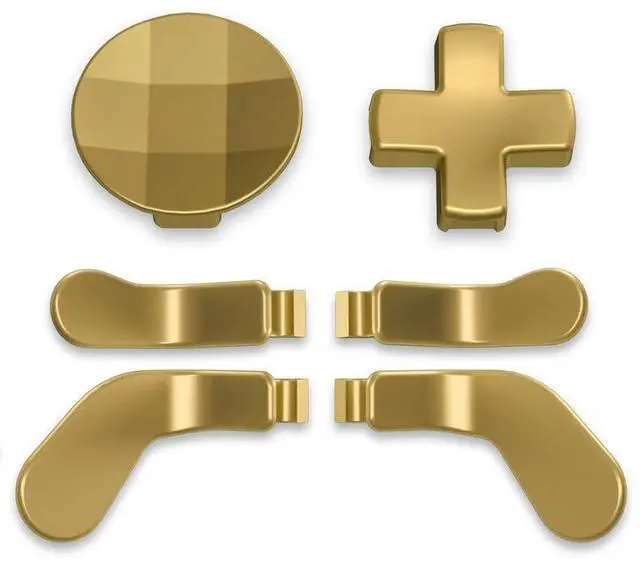 Main image of 6 in 1 Metallic Hero Gold Magnetic Stainless Steel D-pads Replacement Back Paddles for Xbox Elite V1/V2 Controller Direction Keys Back Buttons for Xbox Elite & Elite Series 2 Controller @
