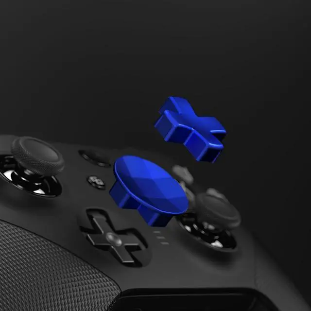 Alt view image 3 of 7 - 6 in 1 Metallic Blue Magnetic Stainless Steel D-pads Replacement Back Paddles for Xbox Elite V1/V2 Controller Direction Keys Back Buttons for Xbox Elite & Elite Series 2 Controller @