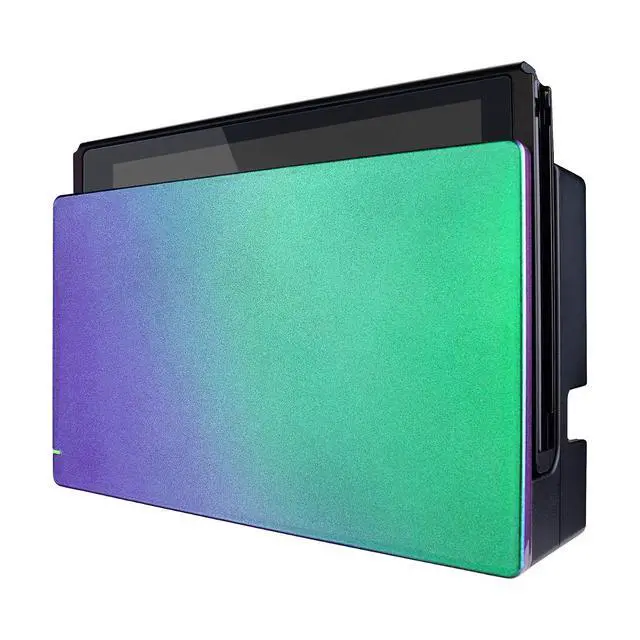 Alt view image 6 of 7 - Custom Chameleon Glossy Faceplate for Nintendo Switch Dock, Green Purple DIY Replacement Housing Shell for Nintendo Switch Dock - Dock NOT Included @