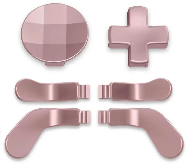 Main image of 6 in 1 Metallic Rose Gold Magnetic Stainless Steel D-pads Replacement Back Paddles for Xbox Elite V1/V2 Controller, Direction Keys Back Buttons for Xbox Elite & Elite Series 2 Controller @