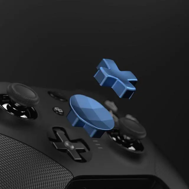 Alt view image 2 of 7 - 2Pcs Metalic Neptune Blue Magnetic Stainless Steel D-Pads, for Xbox Elite 1/2, Replacement Parts Directional Pad Button Kits for Xbox One Elite & Xbox One Elite Series 2 Controller @