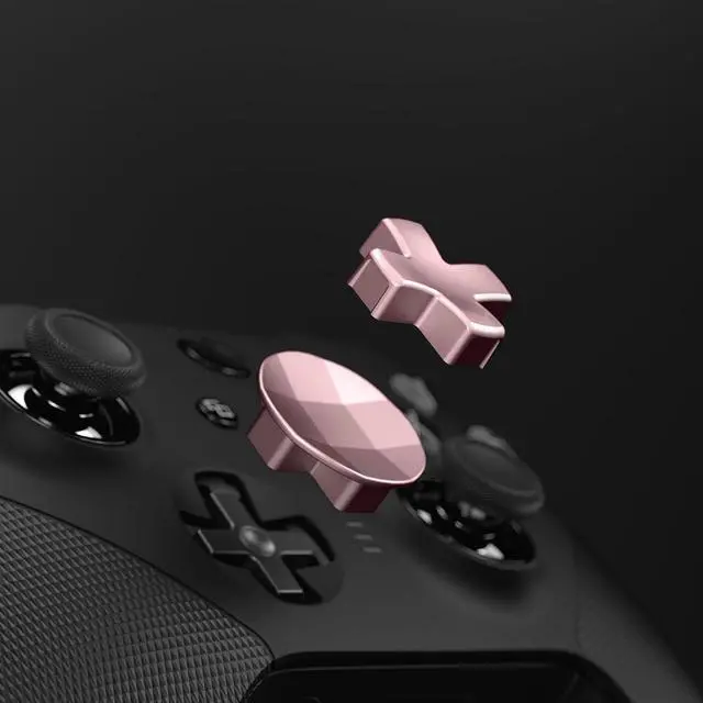 Alt view image 3 of 7 - 6 in 1 Metallic Rose Gold Magnetic Stainless Steel D-pads Replacement Back Paddles for Xbox Elite V1/V2 Controller, Direction Keys Back Buttons for Xbox Elite & Elite Series 2 Controller @