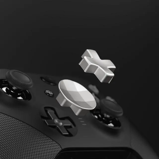Alt view image 3 of 7 - 6 in 1 Metallic Silver Magnetic Stainless Steel D-Pads Replacement Back Paddles for Xbox Elite V1/V2 Controller, Direction Keys Back Buttons for Xbox Elite & Elite Series 2 Controller @