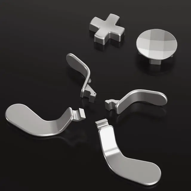 Alt view image 7 of 7 - 6 in 1 Metallic Silver Magnetic Stainless Steel D-Pads Replacement Back Paddles for Xbox Elite V1/V2 Controller, Direction Keys Back Buttons for Xbox Elite & Elite Series 2 Controller @