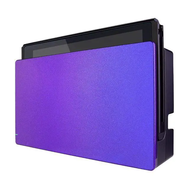 Alt view image 6 of 7 - Custom Chameleon Glossy Faceplate for Nintendo Switch Dock, Purple Blue DIY Replacement Housing Shell for Nintendo Switch Dock - Dock NOT Included @