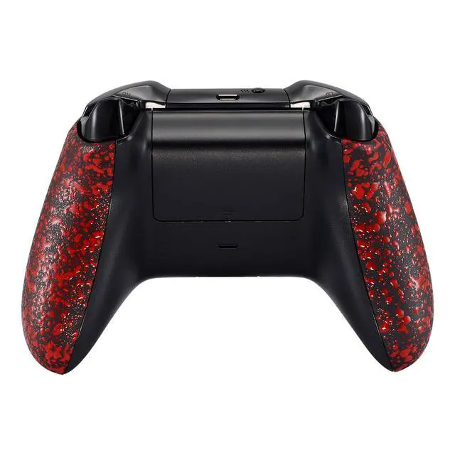 Alt view image 5 of 7 - Textured Red Back Panels, Comfortable Non-Slip Side Rails, 3D Splashing Handles, Game Improvement Replacement Parts for Xbox One X/S Controller (Model 1708) @