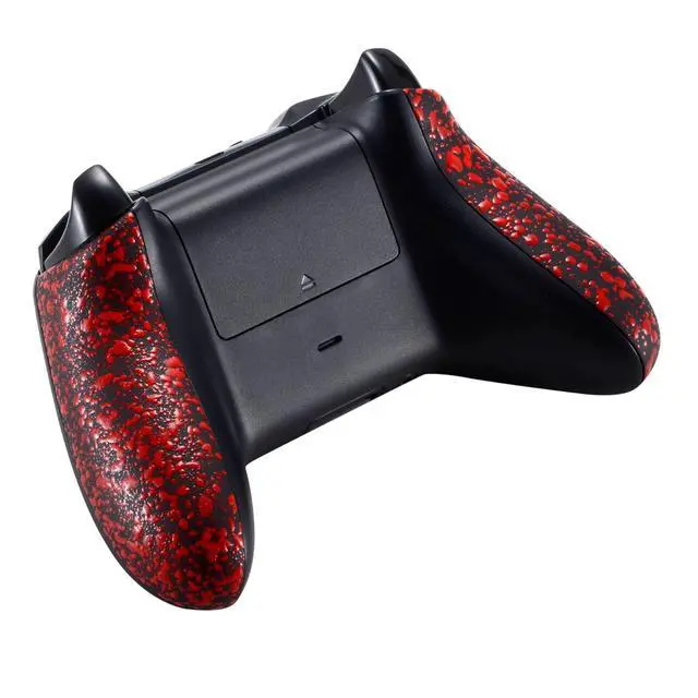 Alt view image 7 of 7 - Textured Red Back Panels, Comfortable Non-Slip Side Rails, 3D Splashing Handles, Game Improvement Replacement Parts for Xbox One X/S Controller (Model 1708) @
