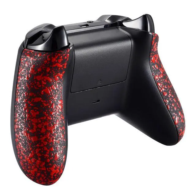 Alt view image 4 of 7 - Textured Red Back Panels, Comfortable Non-Slip Side Rails, 3D Splashing Handles, Game Improvement Replacement Parts for Xbox One X/S Controller (Model 1708) @