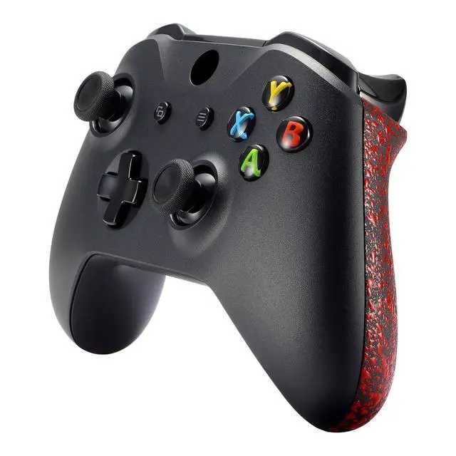 Alt view image 6 of 7 - Textured Red Back Panels, Comfortable Non-Slip Side Rails, 3D Splashing Handles, Game Improvement Replacement Parts for Xbox One X/S Controller (Model 1708) @