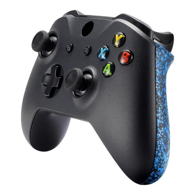 Alt view image 6 of 7 - Replacement Controller Left Right Grips for Xbox One Controller (Model 1708), Textured Blue Back Panels Side Rails Handles for Xbox One X & S Controller - Console Without @