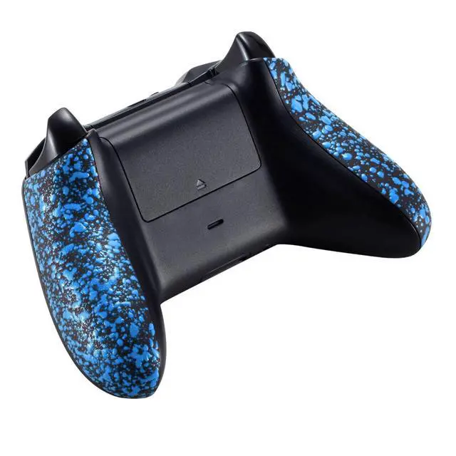 Alt view image 7 of 7 - Replacement Controller Left Right Grips for Xbox One Controller (Model 1708), Textured Blue Back Panels Side Rails Handles for Xbox One X & S Controller - Console Without @