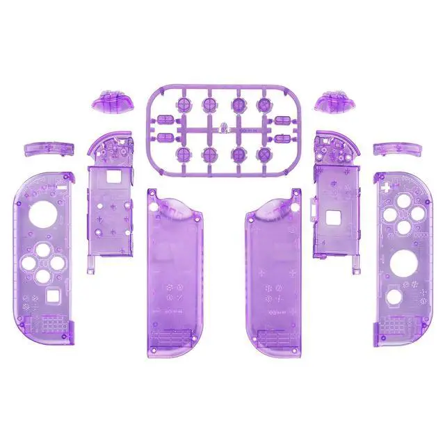 Alt view image 2 of 7 - DIY Replacement Shell Buttons for Nintendo Switch & Switch OLED, Clear Atomic Purple Custom Housing Case with Full Set Button for Joycon Handheld Controller - Console Shell NOT Included @
