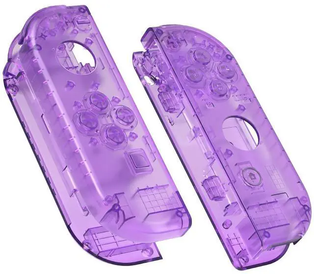 Main image of DIY Replacement Shell Buttons for Nintendo Switch & Switch OLED, Clear Atomic Purple Custom Housing Case with Full Set Button for Joycon Handheld Controller - Console Shell NOT Included @