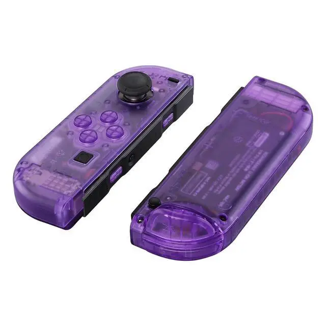 Alt view image 3 of 7 - DIY Replacement Shell Buttons for Nintendo Switch & Switch OLED, Clear Atomic Purple Custom Housing Case with Full Set Button for Joycon Handheld Controller - Console Shell NOT Included @