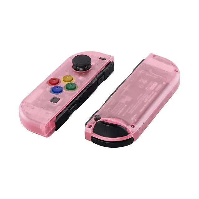 Alt view image 3 of 7 - DIY Replacement Shell Buttons for Nintendo Switch & Switch OLED, Clear Cherry Pink Custom Housing Case with Corlorful Button for Joycon Handheld Controller - Console Shell NOT Included @
