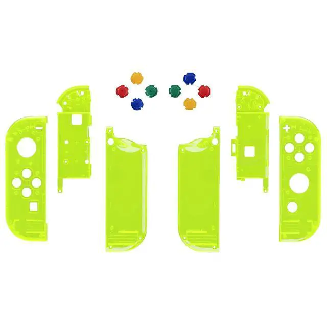 Alt view image 2 of 7 - DIY Replacement Shell Buttons for Nintendo Switch & Switch OLED, Clear Lime Green Custom Housing Case with Corlorful Button for Joycon Handheld Controller - Console Shell NOT Included @