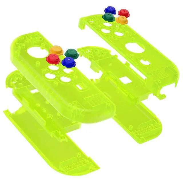 Alt view image 3 of 7 - DIY Replacement Shell Buttons for Nintendo Switch & Switch OLED, Clear Lime Green Custom Housing Case with Corlorful Button for Joycon Handheld Controller - Console Shell NOT Included @