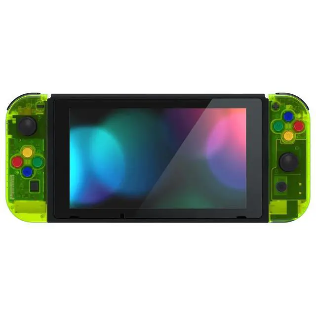 Alt view image 7 of 7 - DIY Replacement Shell Buttons for Nintendo Switch & Switch OLED, Clear Lime Green Custom Housing Case with Corlorful Button for Joycon Handheld Controller - Console Shell NOT Included @
