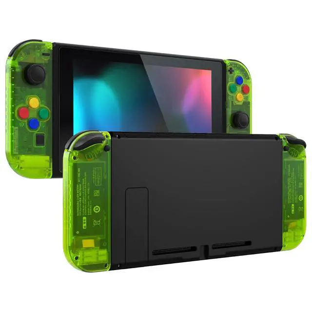 Alt view image 6 of 7 - DIY Replacement Shell Buttons for Nintendo Switch & Switch OLED, Clear Lime Green Custom Housing Case with Corlorful Button for Joycon Handheld Controller - Console Shell NOT Included @
