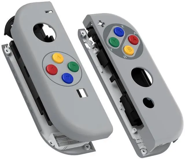 Main image of DIY Replacement Shell Buttons for Nintendo Switch & Switch OLED, SFC SNES Classic EU Style Soft Touch Housing Case with Corlorful Button for Joycon Controller- Console Shell NOT Included @