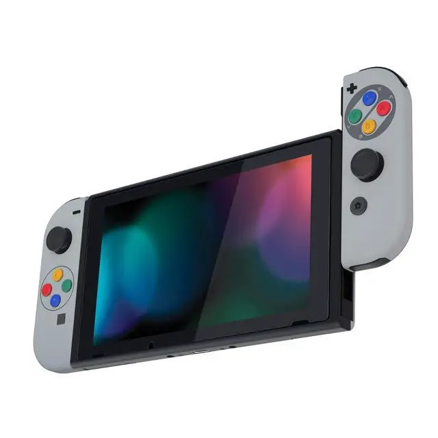 Alt view image 4 of 7 - DIY Replacement Shell Buttons for Nintendo Switch & Switch OLED, SFC SNES Classic EU Style Soft Touch Housing Case with Corlorful Button for Joycon Controller- Console Shell NOT Included @