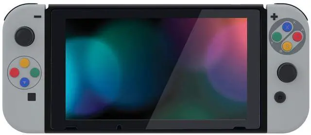 Alt view image 7 of 7 - DIY Replacement Shell Buttons for Nintendo Switch & Switch OLED, SFC SNES Classic EU Style Soft Touch Housing Case with Corlorful Button for Joycon Controller- Console Shell NOT Included @