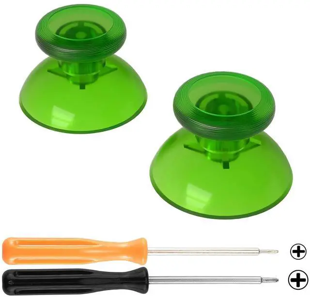 Main image of Replacement 3D Joystick Thumbsticks, Clear Green Analog Thumb Sticks with Cross Screwdriver for Nintendo Switch Pro Controller - Controller Exclude @
