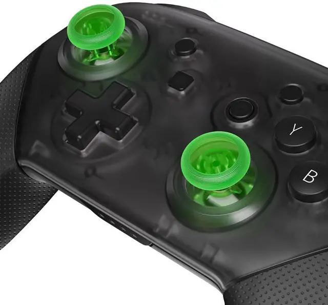 Alt view image 3 of 7 - Clear Light Green Replacement 3D Joystick Thumbsticks, Analog Thumb Sticks with Cross Screwdriver for Nintendo Switch Pro Controller - Controller Without @