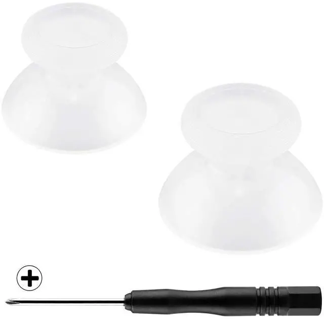 Main image of Transparent Clear Replacement 3D Joystick Thumbsticks, Analog Thumb Sticks with Cross Screwdriver for Nintendo Switch Pro Controller @