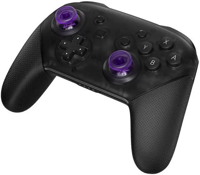Alt view image 4 of 7 - Clear Atomic Purple Replacement 3D Joystick Thumbsticks, Analog Thumb Sticks with Cross Screwdriver for Nintendo Switch Pro Controller @