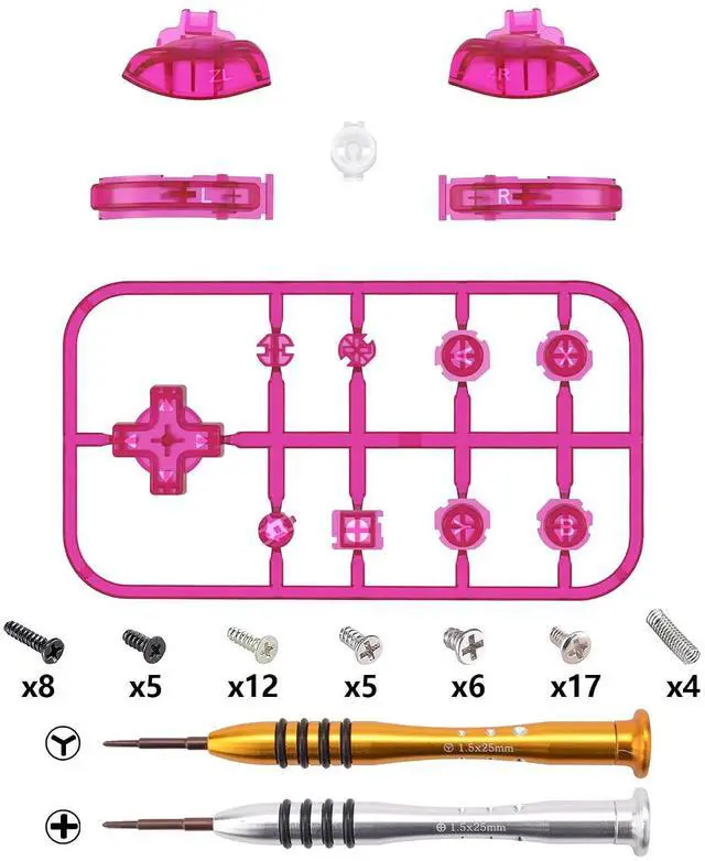Alt view image 2 of 7 - Clear Candy Pink Replacement ABXY Home Capture Plus Minus Keys Dpad L R ZL ZR Trigger for Nintendo Switch Lite, Full Set Buttons Repair Kits with Tools for Nintendo Switch Lite @