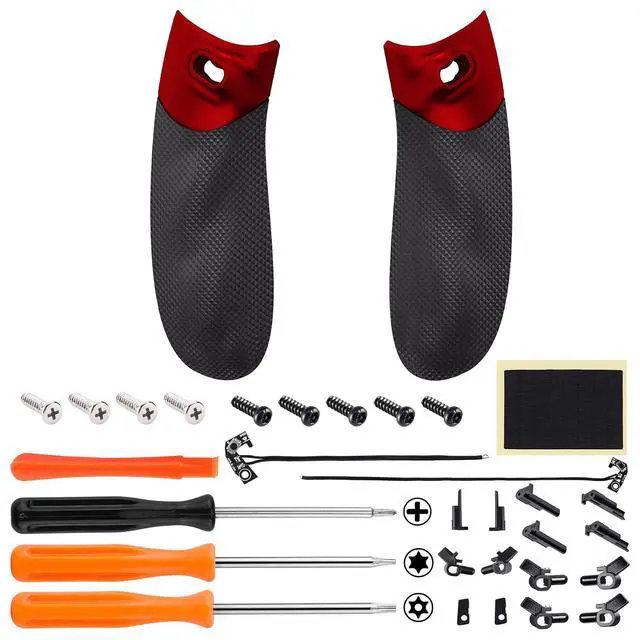 Alt view image 3 of 7 - Flexor Clicky Rubberized Side Rail Grips Trigger Stop Kit for Xbox Series X & S Controller, Ergonomic Trigger Stopper Handle Grips for Xbox Core Controller - Diamond Textured Scarlet Red @