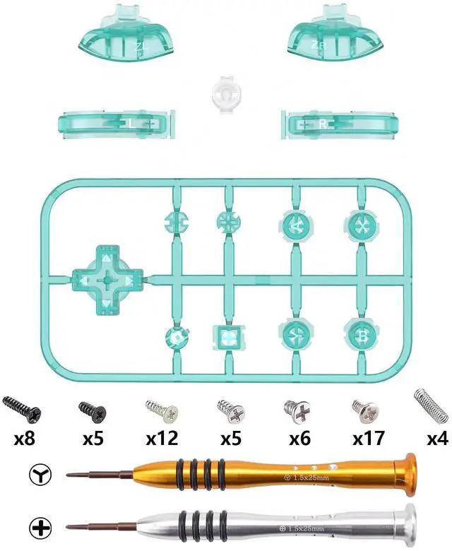 Alt view image 2 of 7 - Emerald Green Replacement ABXY Home Capture Plus Minus Keys Dpad L R ZL ZR Trigger for Nintendo Switch Lite, Full Set Buttons Repair Kits with Tools for Nintendo Switch Lite @