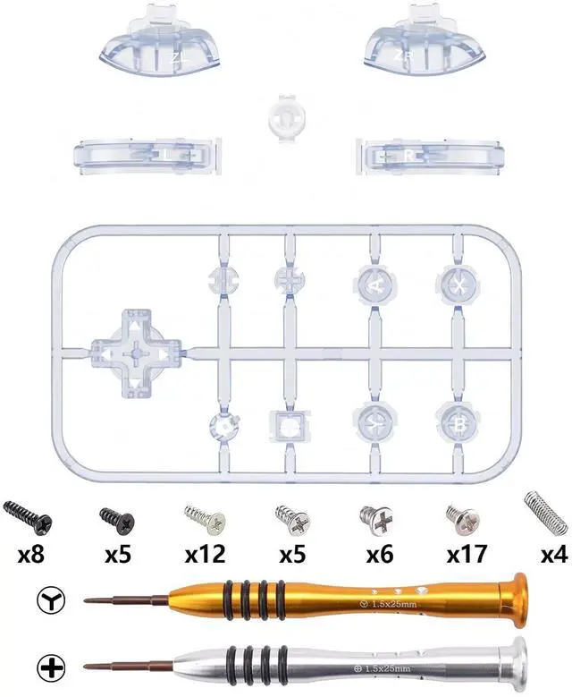 Alt view image 2 of 7 - Clear Glacier Blue Replacement ABXY Home Capture Plus Minus Keys Dpad L R ZL ZR Trigger for Nintendo Switch Lite, Full Set Buttons Repair Kits with Tools for Nintendo Switch Lite @