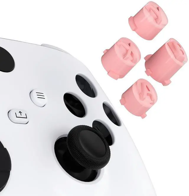 Main image of ABXY Buttons for Xbox Core Wireless Controller, Two-Tone Carmine Pale Red & Clear Classic Symbols Action Buttons Replacement Prats for Xbox One S/X, Elite Series 2 Core & 1 Controller @
