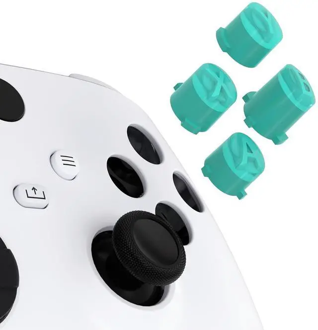 Main image of ABXY Buttons for Xbox Xbox Series X/S Controller, Three-Tone Teal Green & Clear Classic Symbols Action Buttons Replacement Prats for Xbox One S/X, Elite Series 2 Core & 1 @