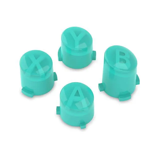 Alt view image 4 of 7 - ABXY Buttons for Xbox Xbox Series X/S Controller, Three-Tone Teal Green & Clear Classic Symbols Action Buttons Replacement Prats for Xbox One S/X, Elite Series 2 Core & 1 @