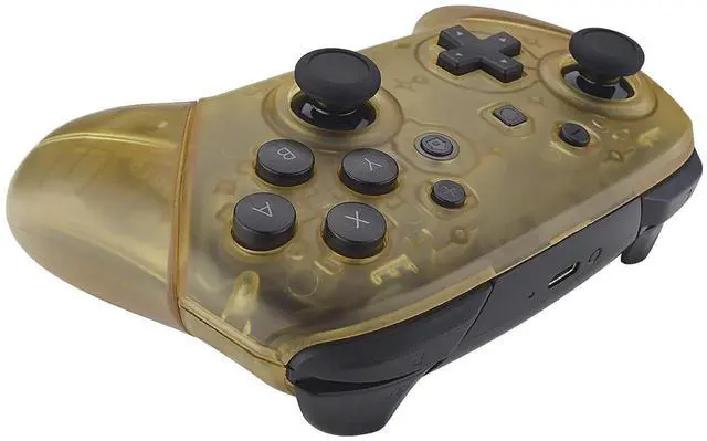 Alt view image 6 of 7 - Amber Yellow Faceplate Backplate Handles for Nintendo Switch Pro Controller, DIY Replacement Grip Housing Shell Cover for Nintendo Switch Pro - Controller NOT Included @