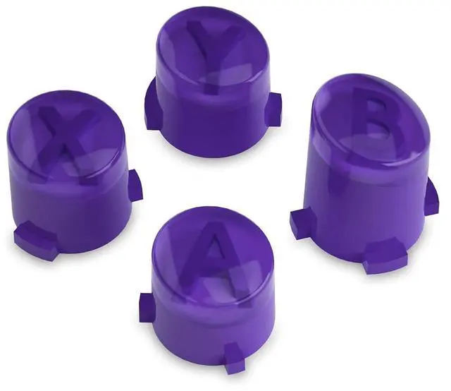 Alt view image 4 of 7 - ABXY Buttons for Xbox Core Wireless Controller, Two-Tone Carmine Purple & Clear Classic Symbols Action Buttons Replacement Prats for Xbox One S/X, Elite Series 2 Core & 1 Controller @
