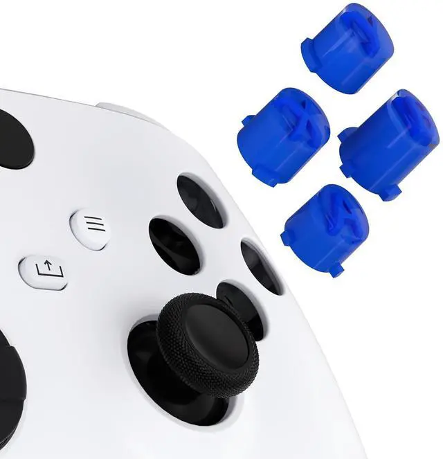 Main image of ABXY Buttons for Xbox Core Wireless Controller, Two-Tone Carmine Blue & Clear Classic Symbols Action Buttons Replacement Prats for Xbox One S/X, Elite Series 2 Core & 1 Controller @