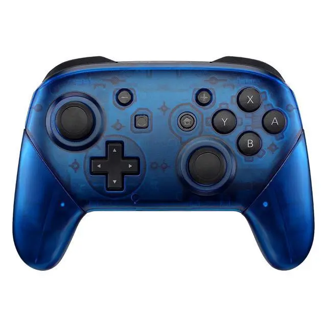 Alt view image 5 of 7 - Transparent Blue Faceplate Backplate Handles for Nintendo Switch Pro Controller, DIY Replacement Grip Housing Shell Cover for Nintendo Switch Pro - Controller NOT Included @