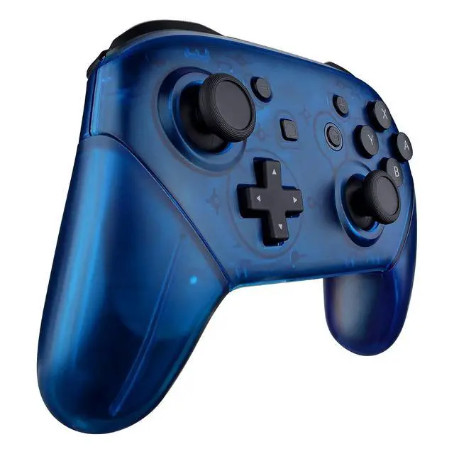 Alt view image 7 of 7 - Transparent Blue Faceplate Backplate Handles for Nintendo Switch Pro Controller, DIY Replacement Grip Housing Shell Cover for Nintendo Switch Pro - Controller NOT Included @