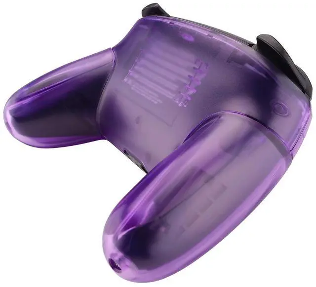 Alt view image 6 of 7 - Clear Atomic Puple Faceplate Backplate Handles for Nintendo Switch Pro Controller, DIY Replacement Grip Housing Shell Cover for Nintendo Switch Pro - Controller NOT Included @