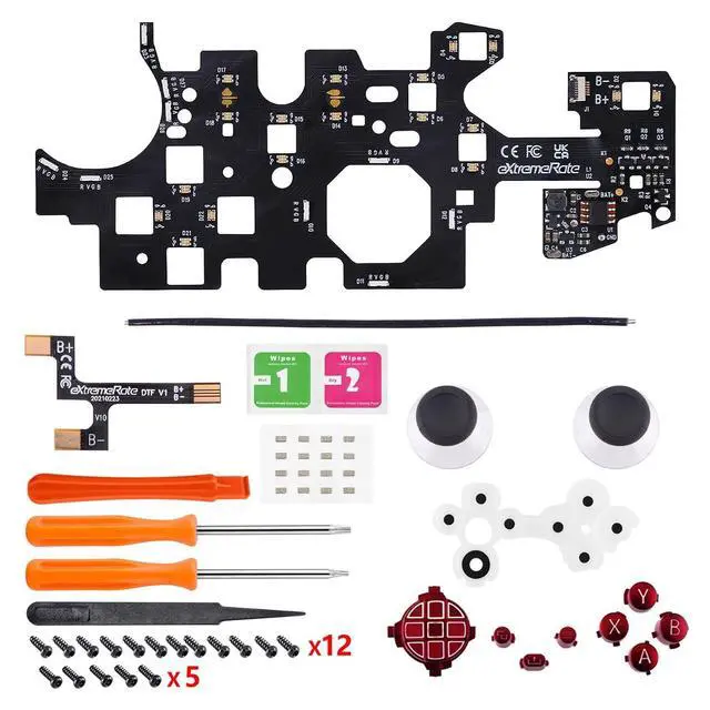 Alt view image 2 of 7 - Multi-Colors Luminated D-pad Thumbsticks Start Back Sync ABXY Buttons for Xbox Series X/S Controller, Scarlet Red Classical Symbols Buttons DTF V2 LED Kit for Xbox Core Model 1914 @